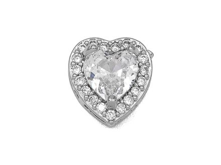 Подвеска-бусина "Сердце" 10мм, с кристаллом и стразами