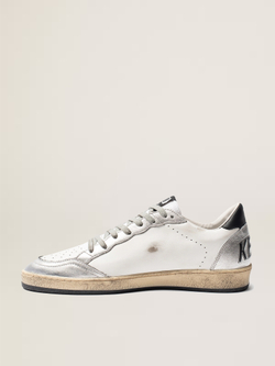 Ball Star in leather with silver inserts and black leather star