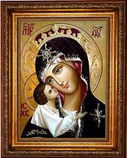 Игоревская икона Божьей Матери на холсте.