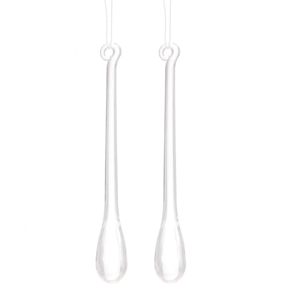 Подвеска «Изящная капля» 16 см (набор 2 шт), Прозрачный