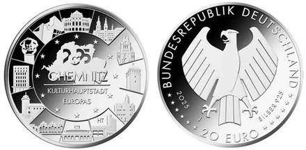 Германия 20 евро, 2025 Хемниц - Европейская столица культуры aUNC