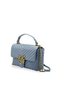 MINI LADY LOVE BAG PUFF CHEVRON - sky-blue-gold