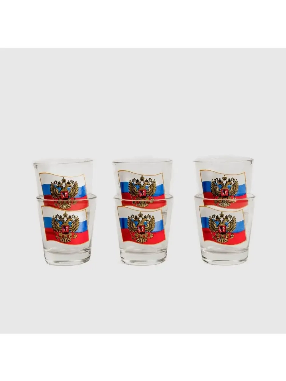 Набор рюмок стеклянных "Россия" 6 шт 50 мл