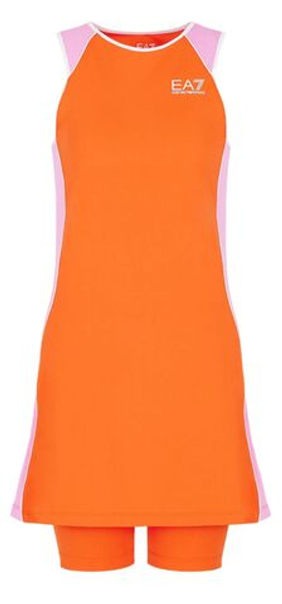 Теннисное платье EA7 Woman Jersey Dress - cherry tomato