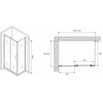 Душевой уголок Abber Schwarzer Diamant 130x90 AG301305-S905 профиль Хром стекло прозрачное