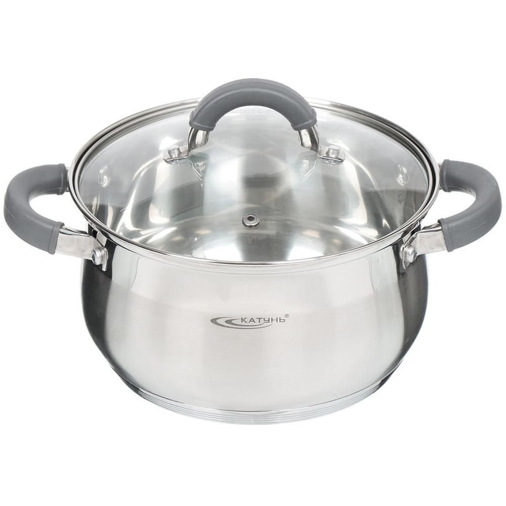 Кастрюля нерж, 3.9 л, с крыш, Катунь, Ирида, КТ08-D-20, индукц