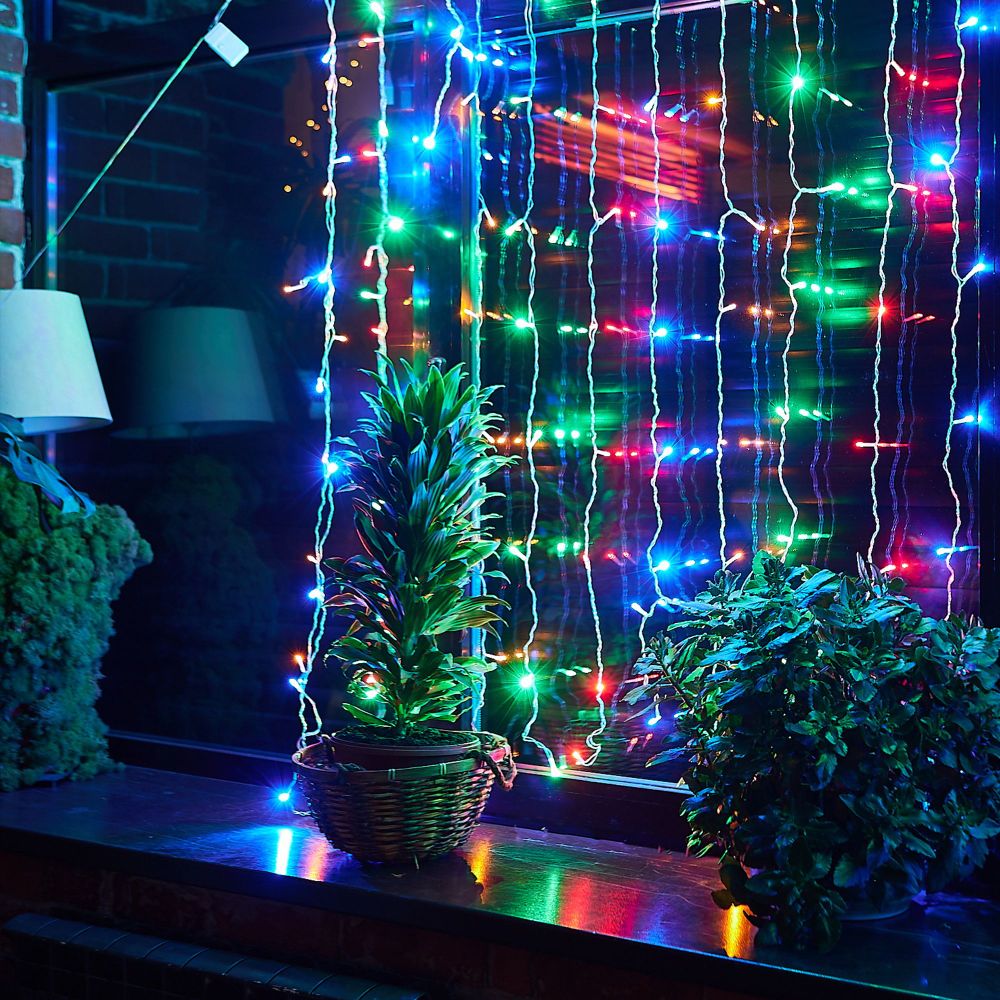 ULD-C3020-160-DTA MULTI IP20 Занавес светодиодный. 3х2м. 160 светодиодов. Разноцветный свет. Провод прозрачный. TM Uniel