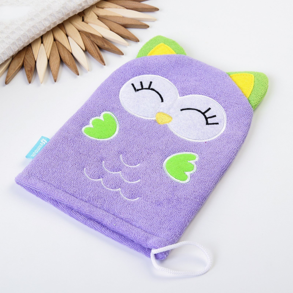 4679995 Игрушка-мочалка для купания  "Совёнок" из махры