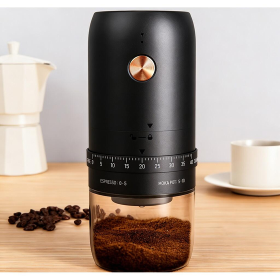 Кофемолка портативная черная USB зарядка P.L.- Barbossa