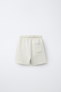 ZARA ШОРТЫ ИЗ МЯГКОЙ ТКАНИ С ОКРАШИВАНИЕМ И ВЫШИВКОЙ, ЦВЕТ ЛЬДА