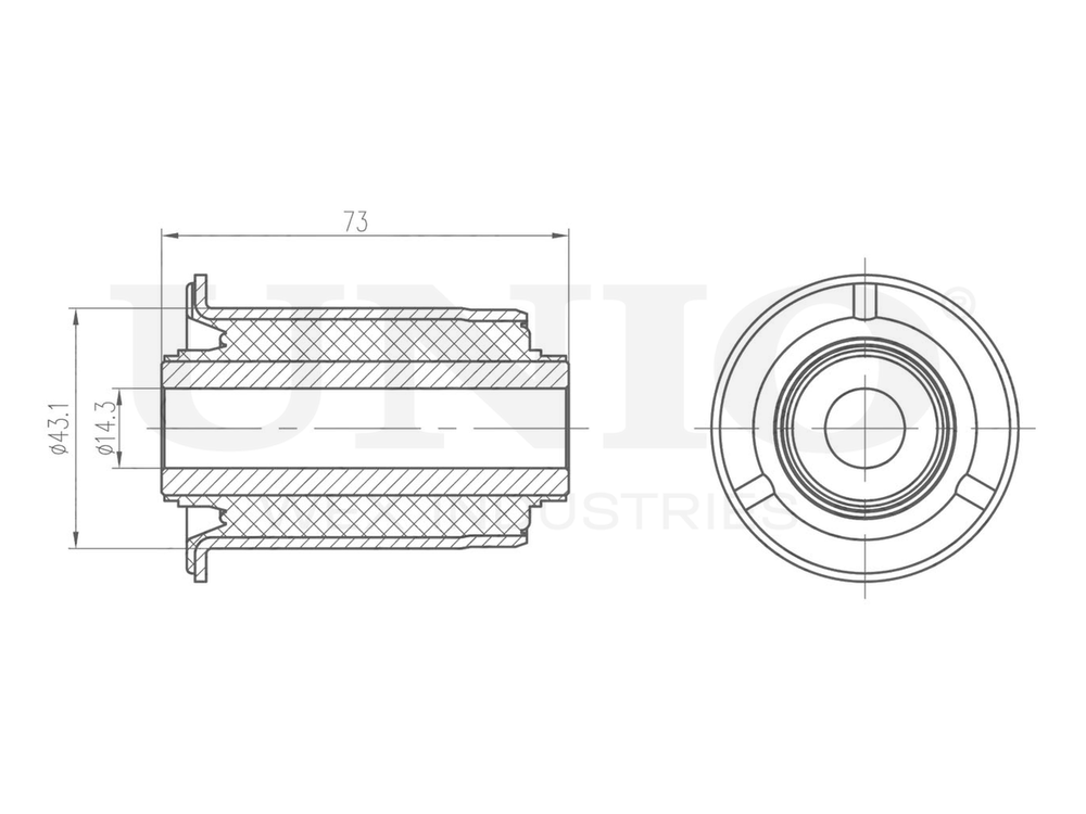 Сайлентблок заднего нижнего рычага UNIO RMP-20574