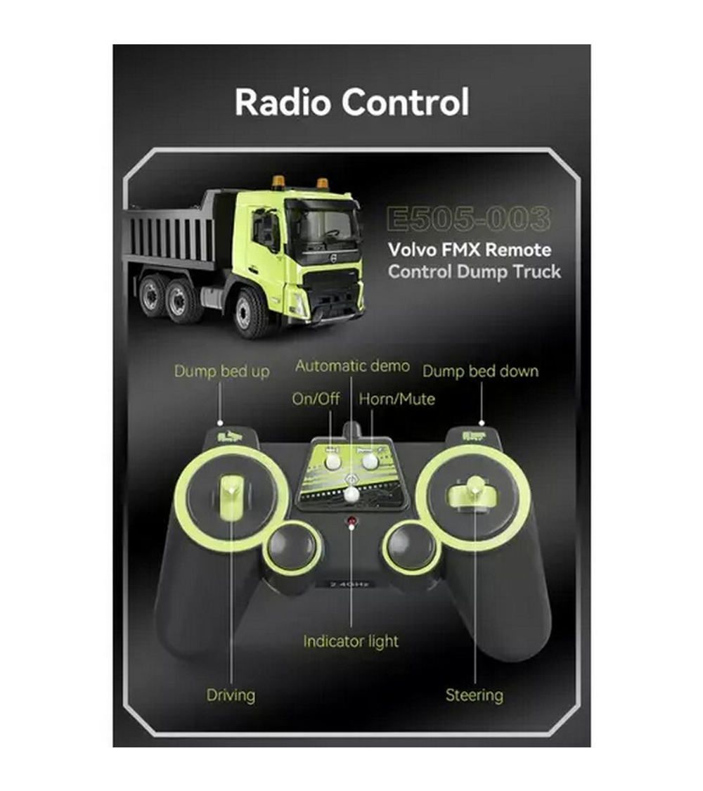 Радиоуправляемый бетоновоз Double Eagle Volvo FMX 1/20 2.4G RTR