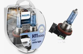 Автолампа H11 12V 55W (PGJ19-2) Philips 4300К Crystal Vision (к-т2шт+2штW5W) #12362CVSM ORIGINAL