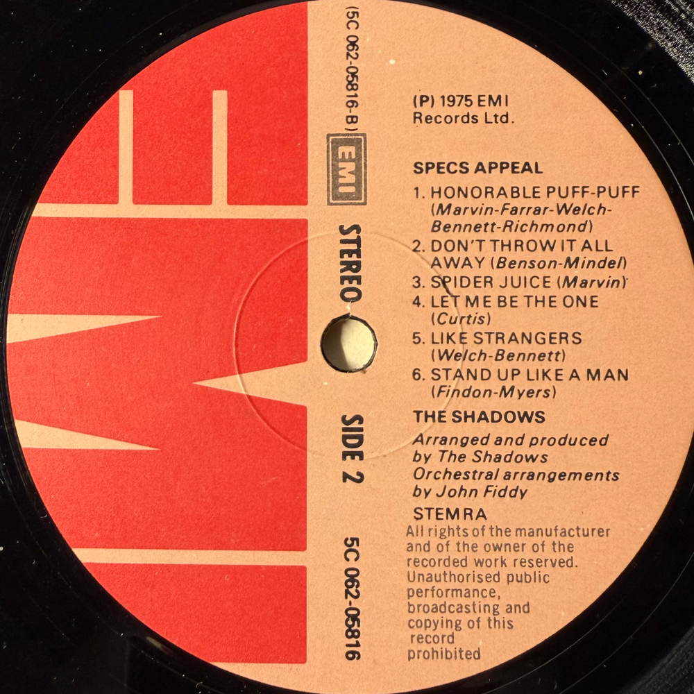 The Shadows ‎– Specs Appeal (Голландия 1975г.)