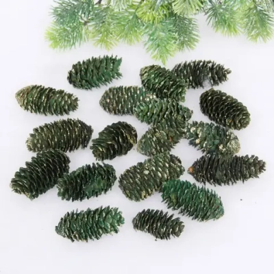 Композиция для декора «Сказочные шишки» 10*10*13 см (120 гр), зелёный