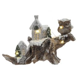 GAEM Фигурка декоративная "Зимняя композиция" с подсветкой (LR44x2,прилаг), L2, L20,5 W9 H14 см, 2в.