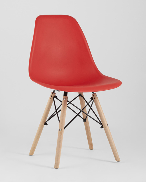 Стул Eames Style DSW красный x4 (разборный каркас)
