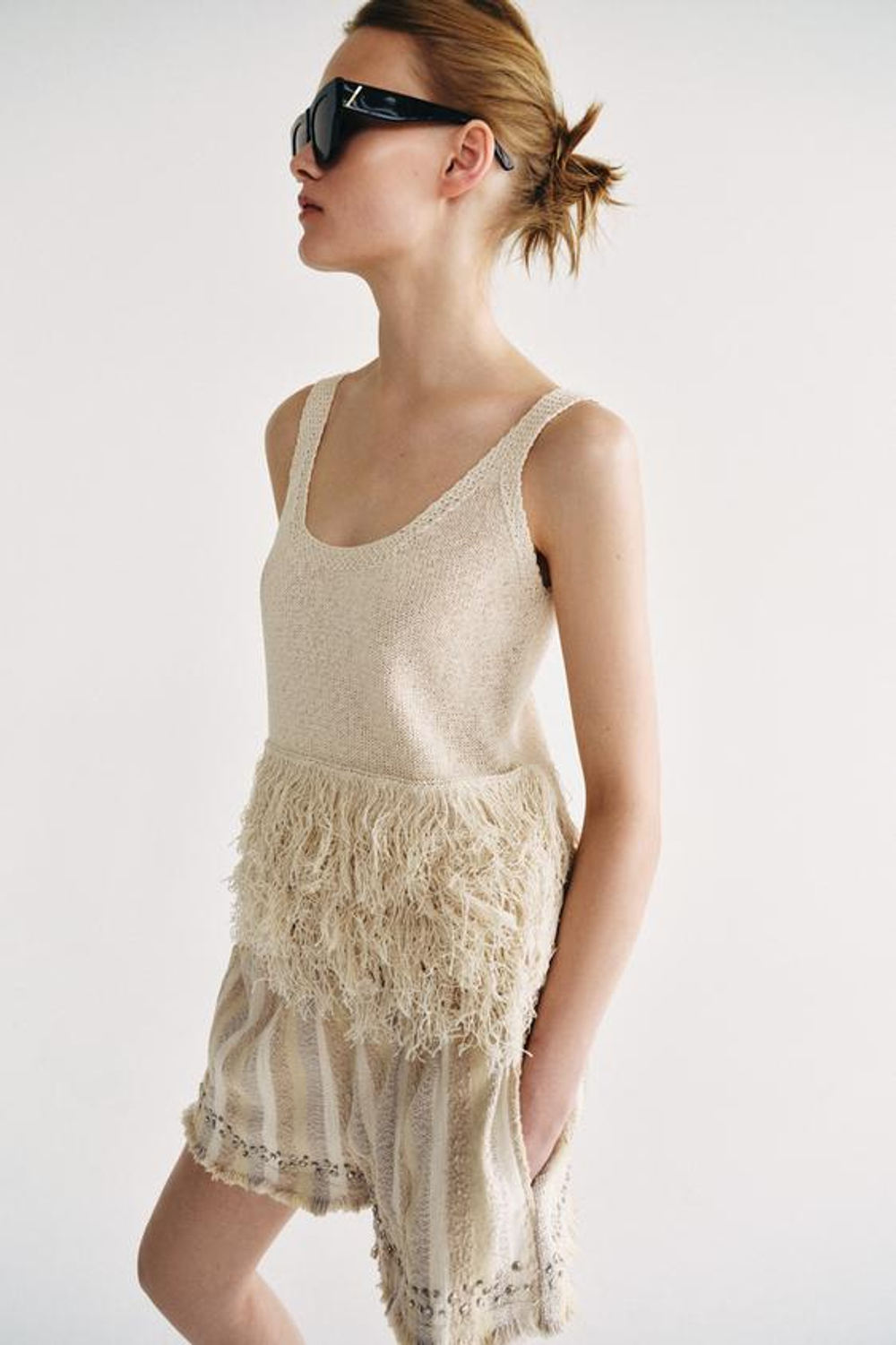 ZARA ШОРТЫ ИЗ ФАКТУРНОЙ ТКАНИ В ПОЛОСКУ — ZW COLLECTION, РАЗНОЦВЕТНЫЙ