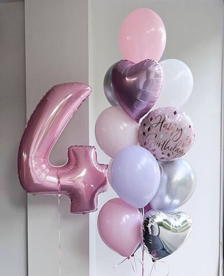 Композиция "Нежно розовая с цифрой"