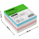 Блок для записей СТАММ "Стандарт" цветной 8х8х4 см