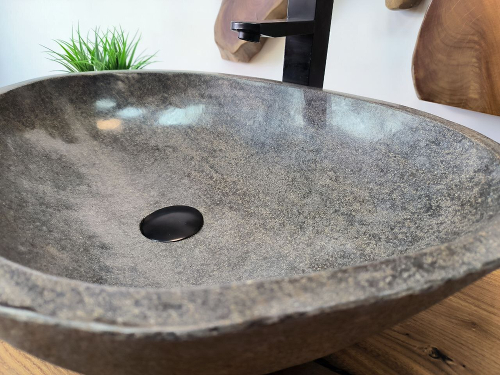 Раковина из речного камня RS-65808 58х42х15 из натурального камня
