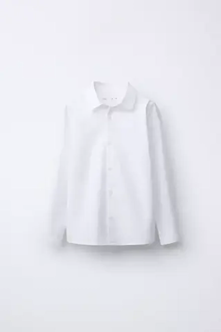 ZARA ОДНОТОННАЯ РУБАШКА, БЕЛЫЙ