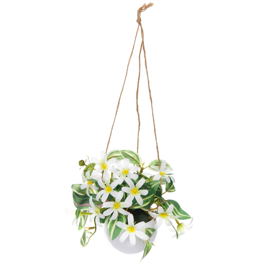 Цветочная композиция «Верона» 16см подвесная в горшке, белые цветы