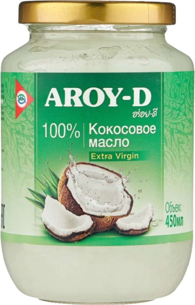 Aroy-D Масло 100% кокосовое (extra virgin), 450 мл 2 шт