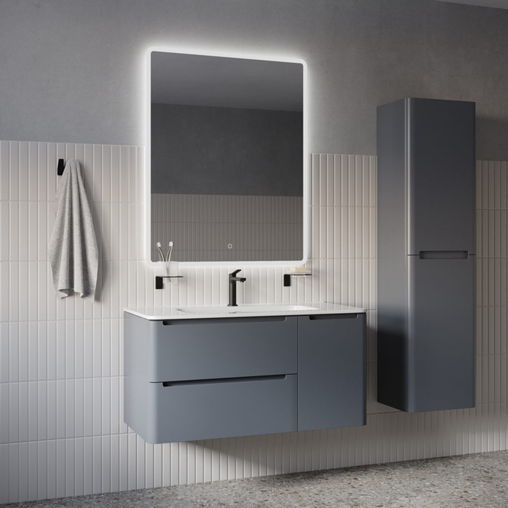 Зеркало с подсветкой 3 в 1 IDDIS Uniq, два навеса, 100/80 см, UNI1080i98