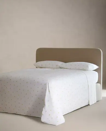 ZARA HOME ПОДОДЕЯЛЬНИК С ПРИНТОМ, ЖЕЛТОВАТО-БЕЛЫЙ