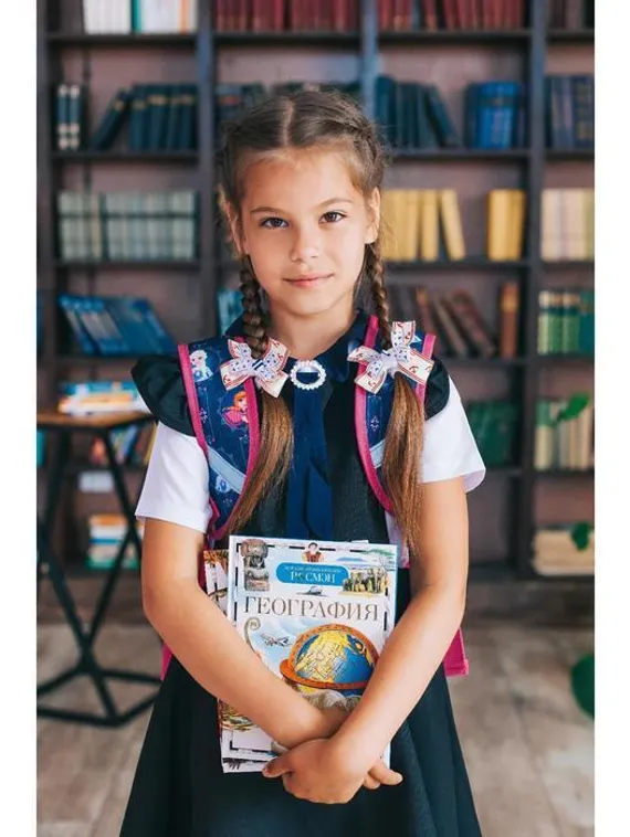 Школьный сарафан, цвет черный, рост 128