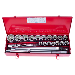 KING TONY (6323MR) Набор торцевых головок с принадлежностями 3/4", 6-гранные, 21-50 мм, 23 предмета