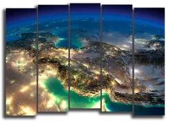 Модульная картина "Ночная Земля из космоса"