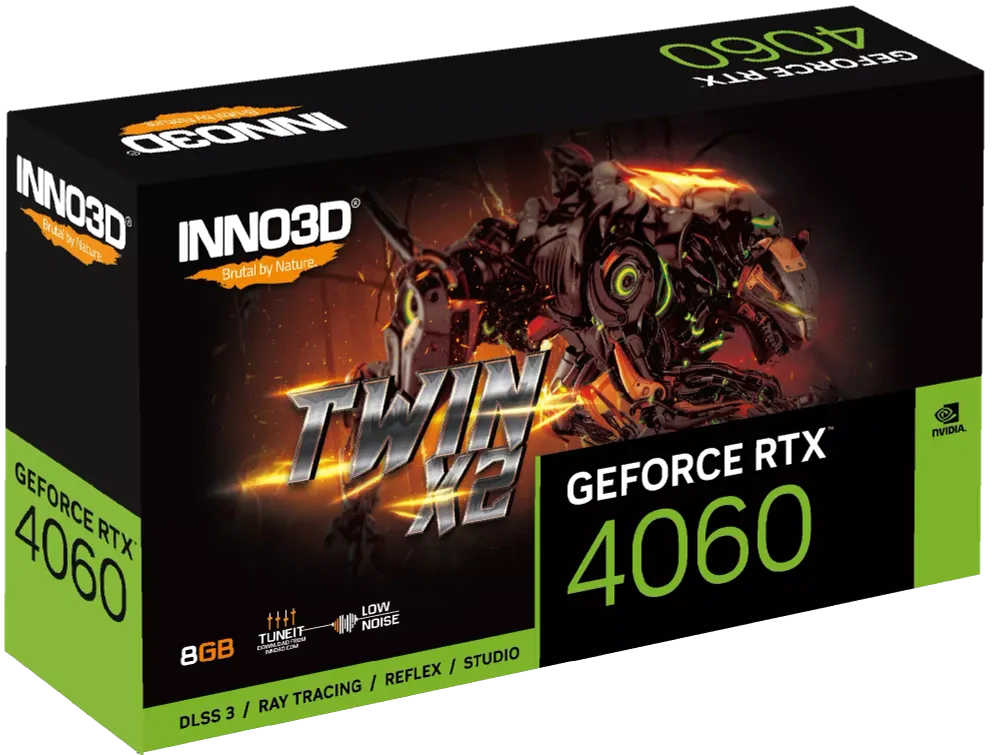 Видеокарта Inno3D GeForce RTX 4060 TWIN X2 (N40602-08D6-173051N)