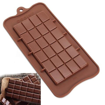 Форма для шоколада Плитка большая 16см, коричневый силикон (Китай)
