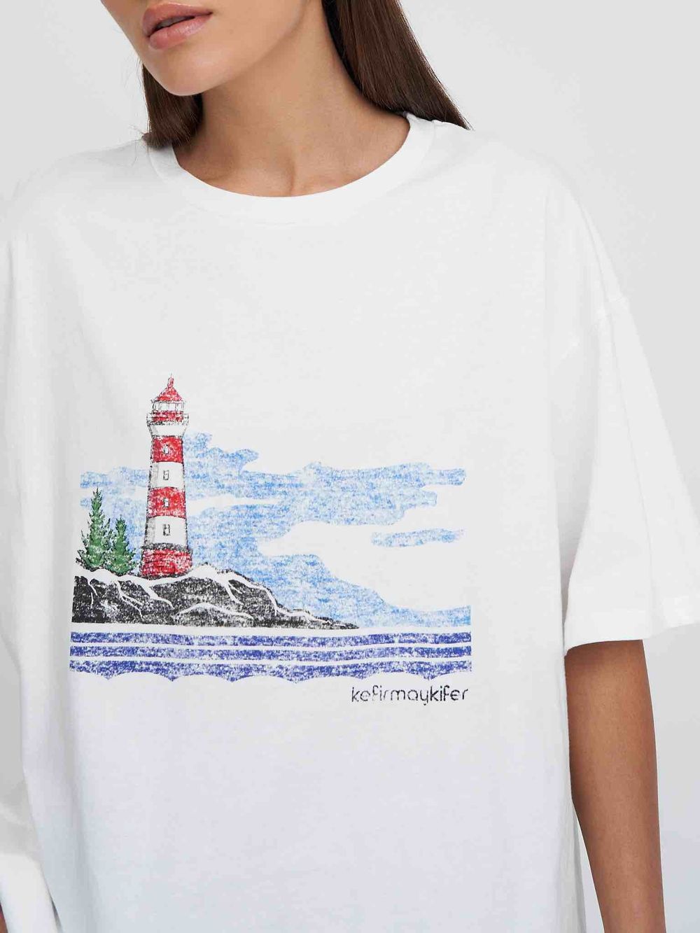 Футболка Kefirmaykifer Маяк белая