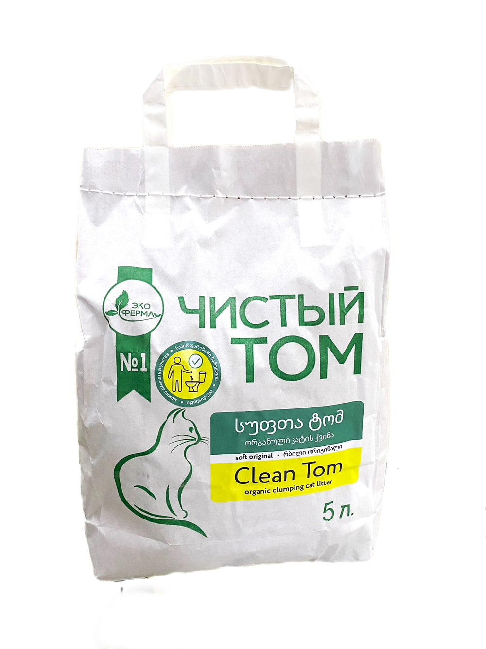 Комкующийся растительный наполнитель «Чистый Том» Soft Original