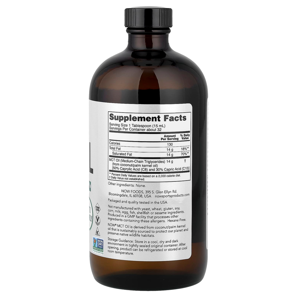 NOW Foods, Sports, масло со среднецепочечными триглицеридами, с нейтральным вкусом, 473 мл (16 жидк. унций)