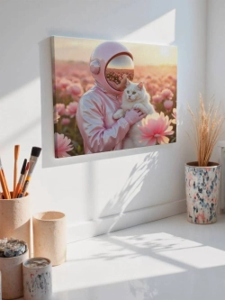 Картина на стену 40 X 50 Космонавт с котом