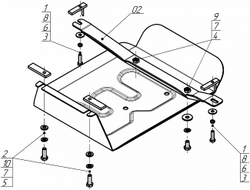 Защита заднего дифференциала, 2 мм, Сталь для TANK 700 2024-н.в., Motodor.73123