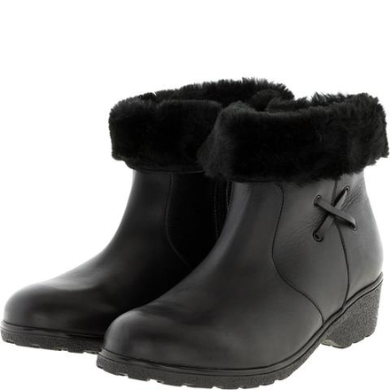 574401 Полусапожки женские черные кожа