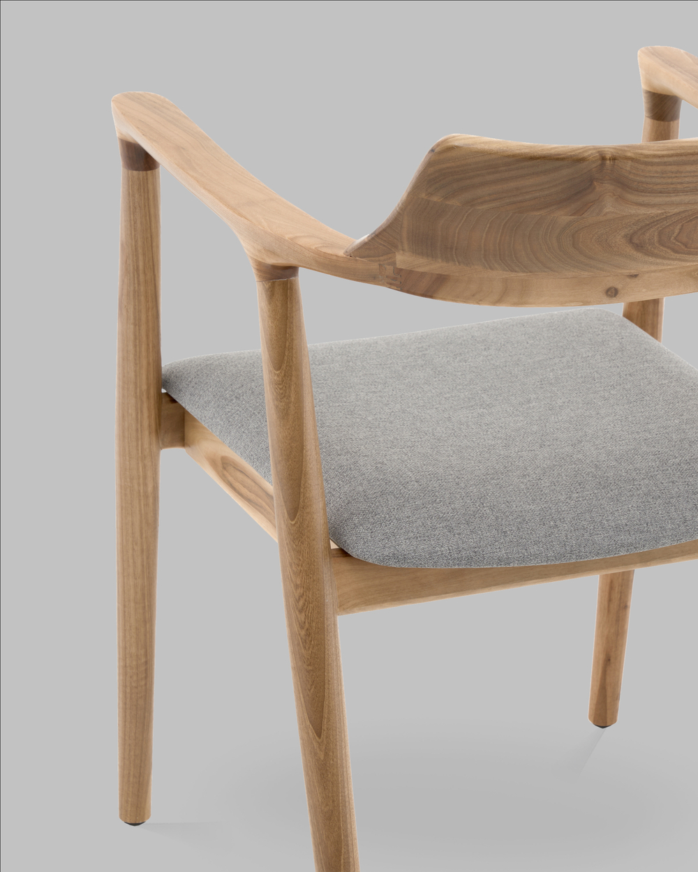 Стул Вудримини каркас дерево цвет натуральный орех рогожка серый