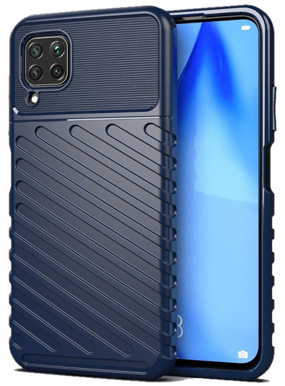 Чехол синего цвета для Huawei P40 Lite с объемным текстурным рисунком, серии Onyx от Caseport