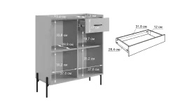 Комод "Доминика" (с ящиком), (кашемир/дуб крафт золотой), Мебельсон г. Ижевск