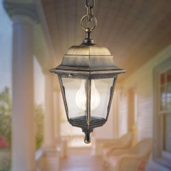 Садово-парковый светильник ЭРА НСУ 04-60-001 бронза 4 гранный подвесной IP44 Е27 max60Вт