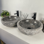 Раковина из мрамора ПАРА! Erozy Grey EM-64666 46*46*15 0185