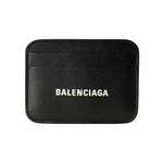 Balenciaga Cow Leather Card Holder Unisex Black