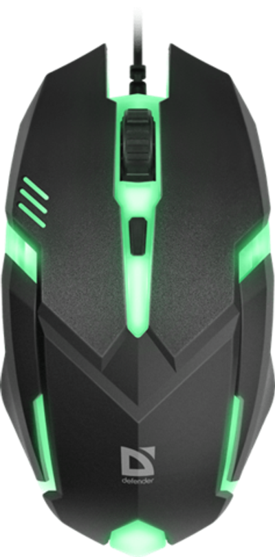 Мышь проводная Defender Cyber MB-560L 7цветов,3кнопки,1200dpi,черный, НОВИНКА!