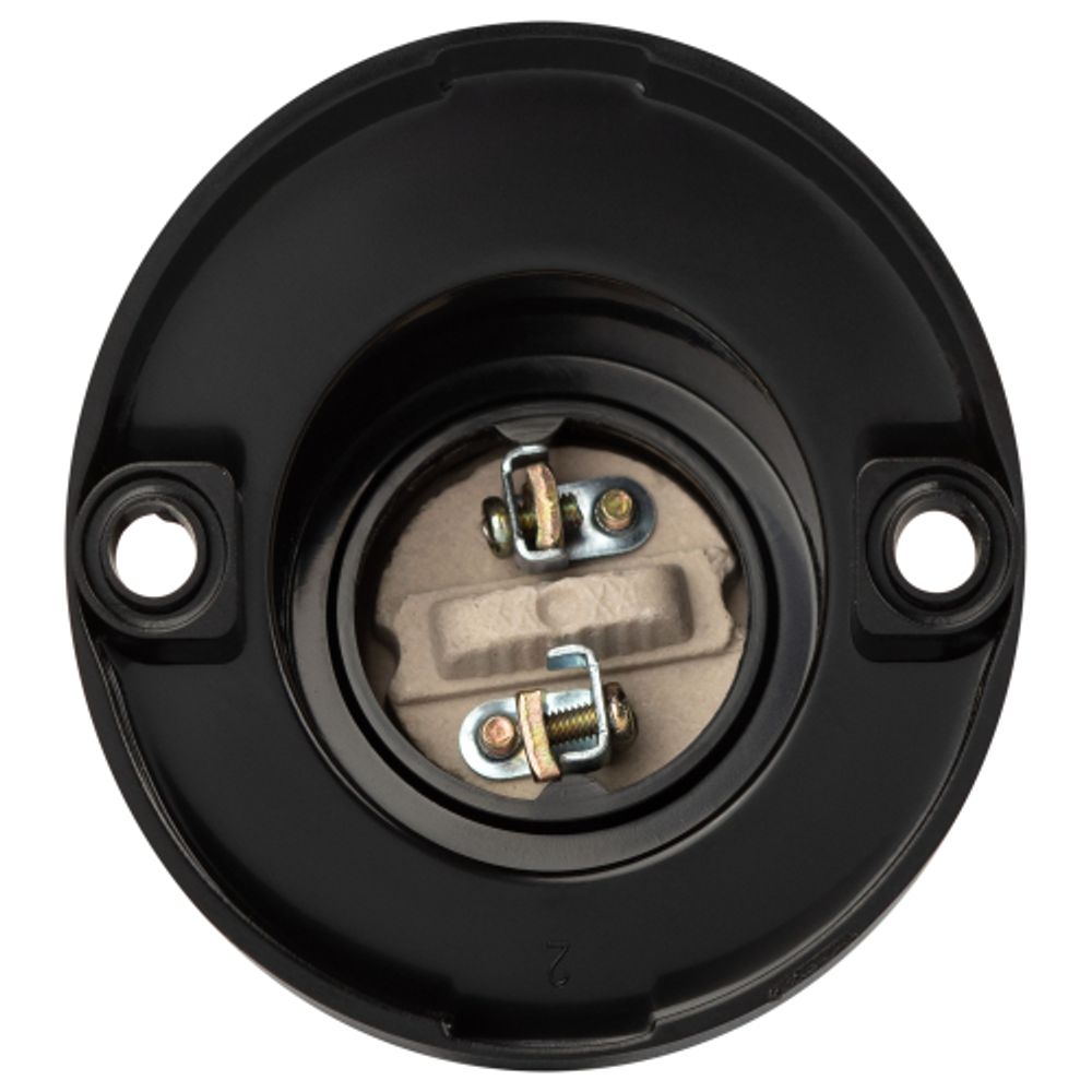 Патрон ЭРА Е27 настенный бакелит, черный, Б/Н, гр.уп., 50 шт.