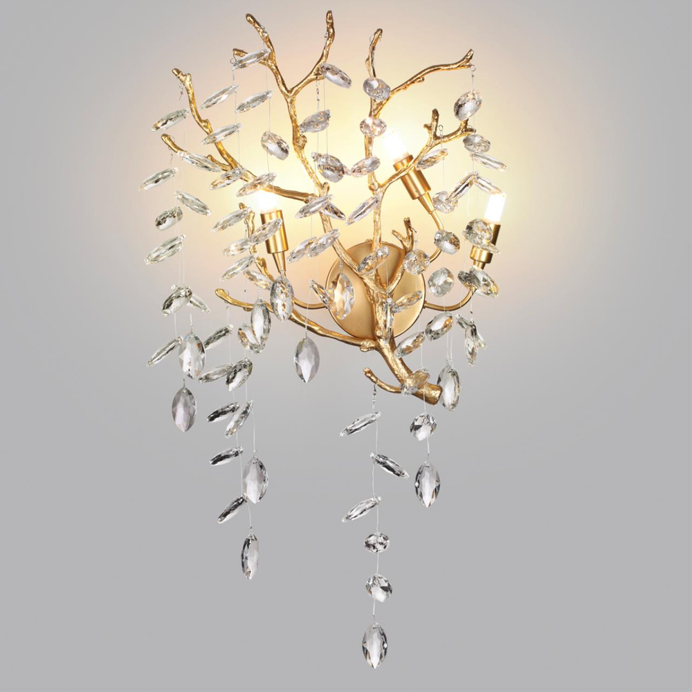 4969/3W HALL ODL24 613 античн.бронза/алюмин./хрусталь Бра G9 3*40W DELICA